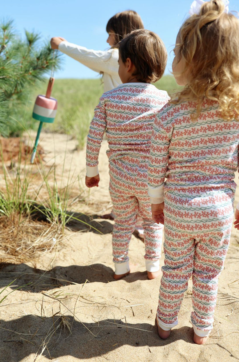 Christmas Lobsters Two Piece Kids Henley Pajamas