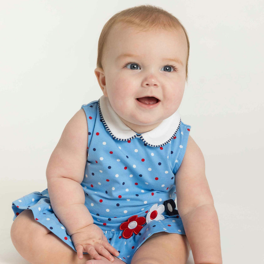 Printed Knit Romper With Flowers