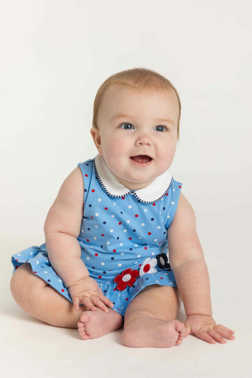 Printed Knit Romper With Flowers