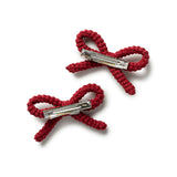 Halo Luxe Juliana Textured Knit Double Clip - Red