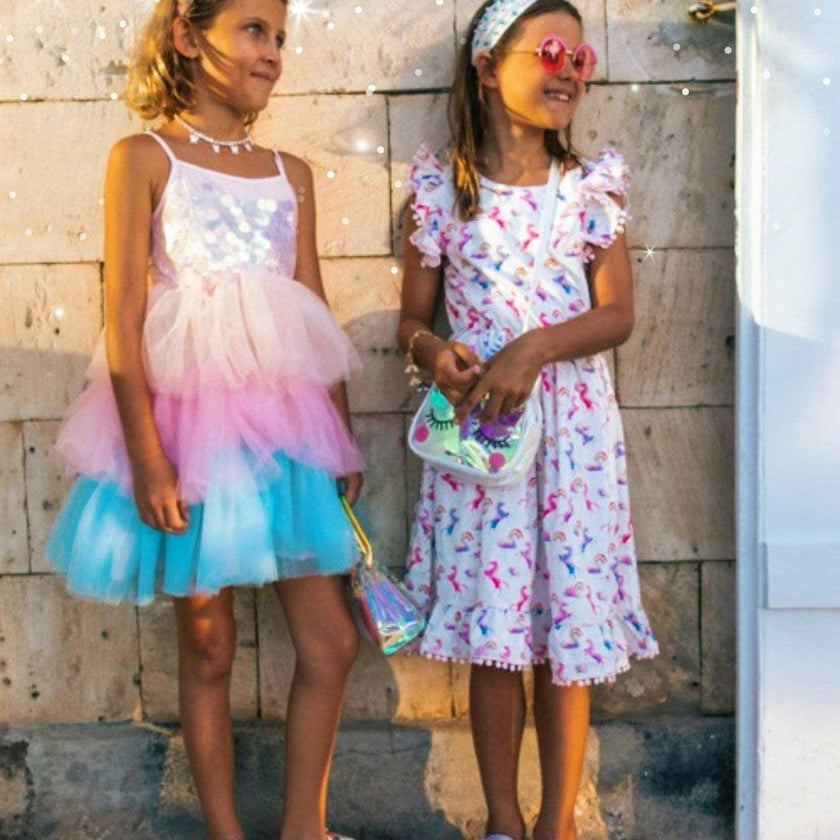 Paillette Ombre Tutu Dress, Multi