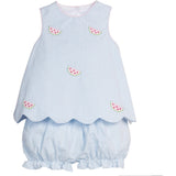 Embroidered Bow Back Bloomer Set - Watermelon