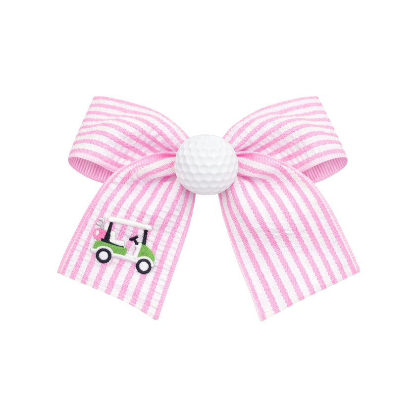 Golf Ball Seersucker Hair Bow