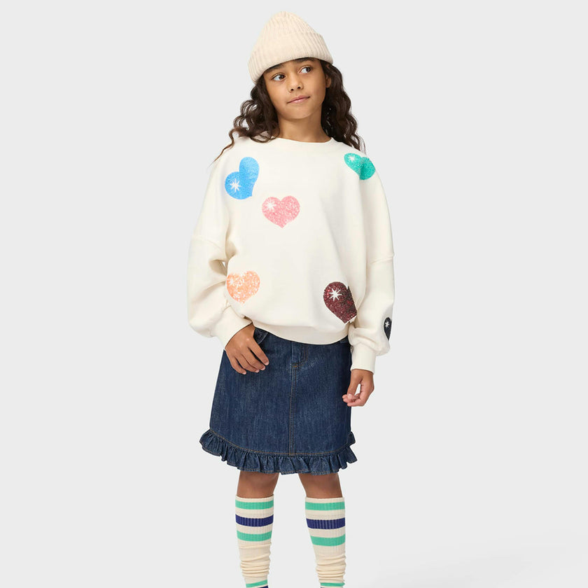 Ivory Bubble Hearts Marika Sweatshirt