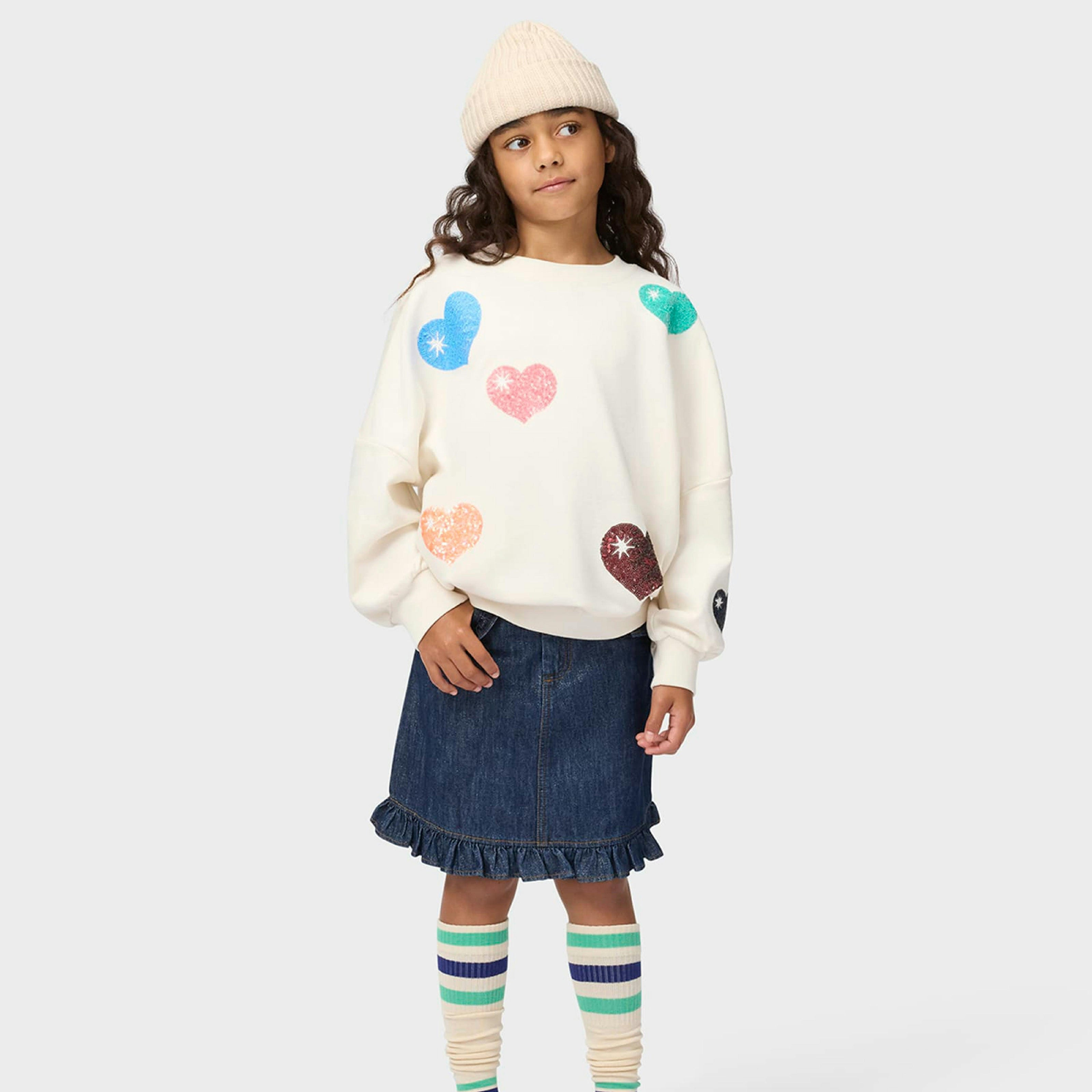 Ivory Bubble Hearts Marika Sweatshirt