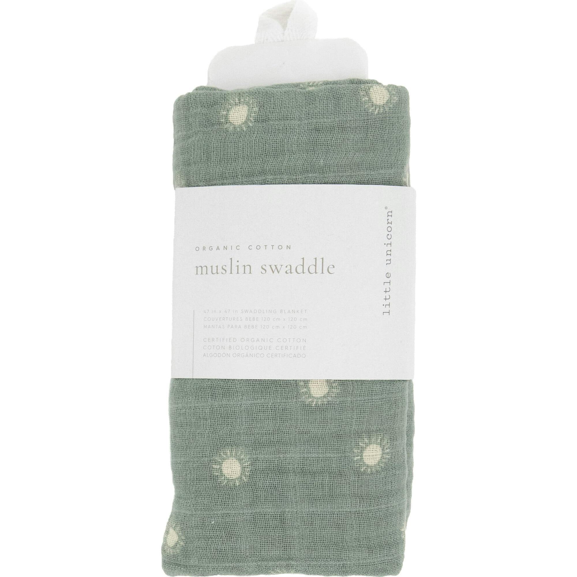 Organic Cotton Muslin Swaddle Blanket - Sage Suns