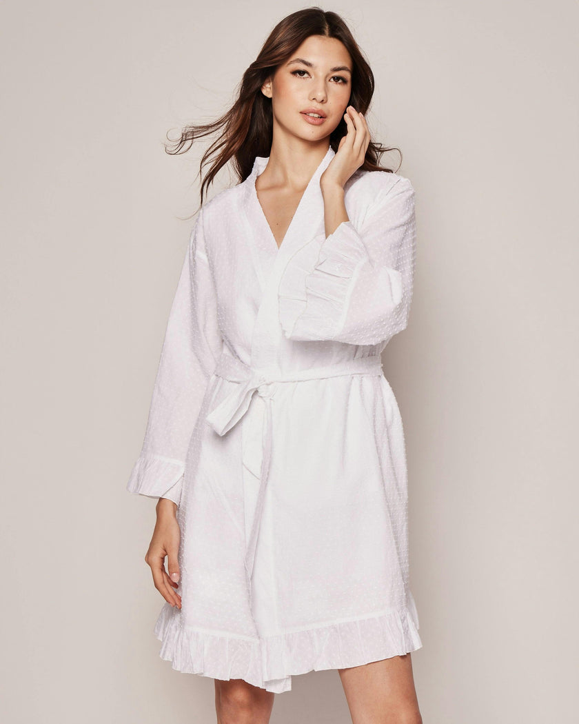 Women's Swiss Dots Robe in White