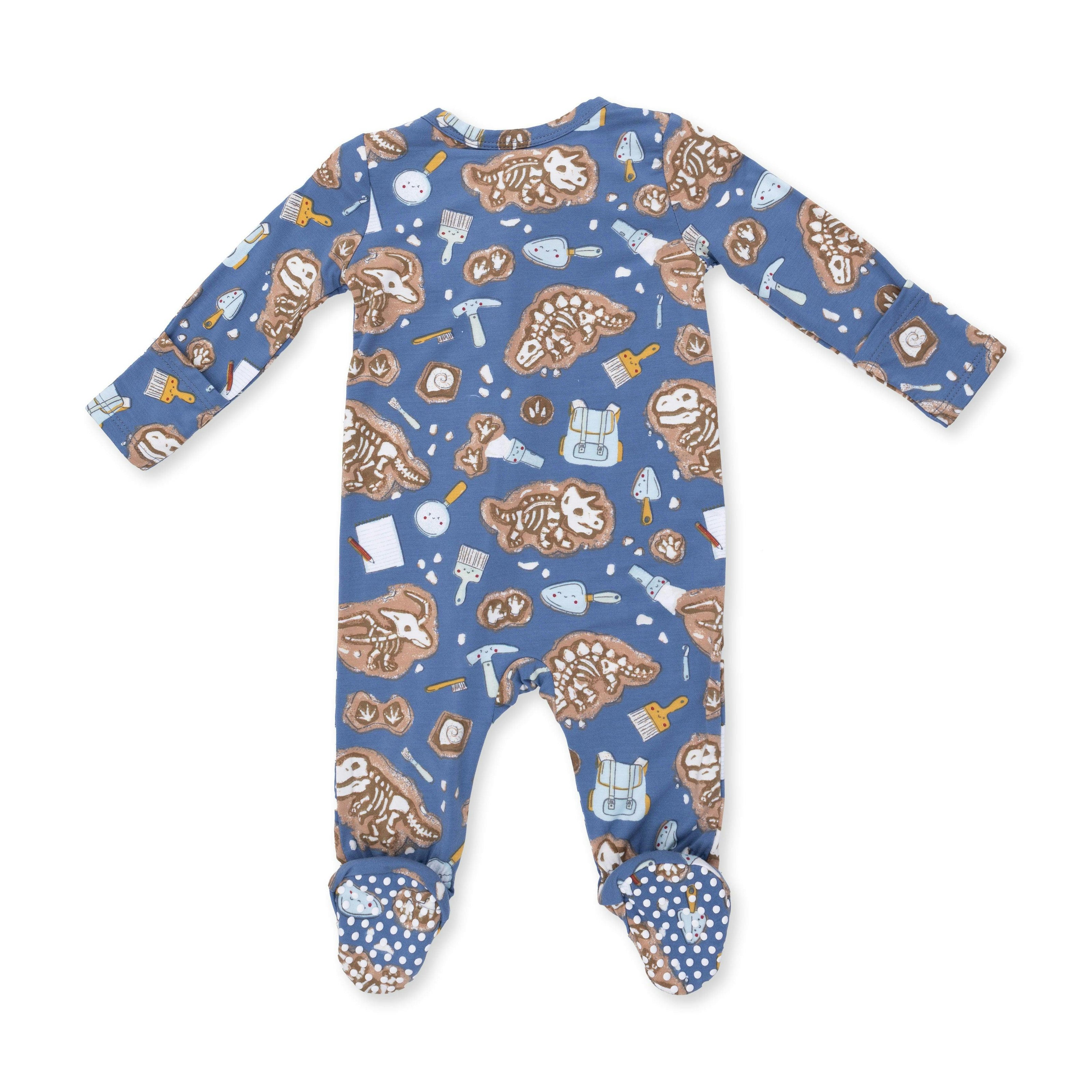 Glow in the Dark Dino Dig - 2 Way Zipper Footie