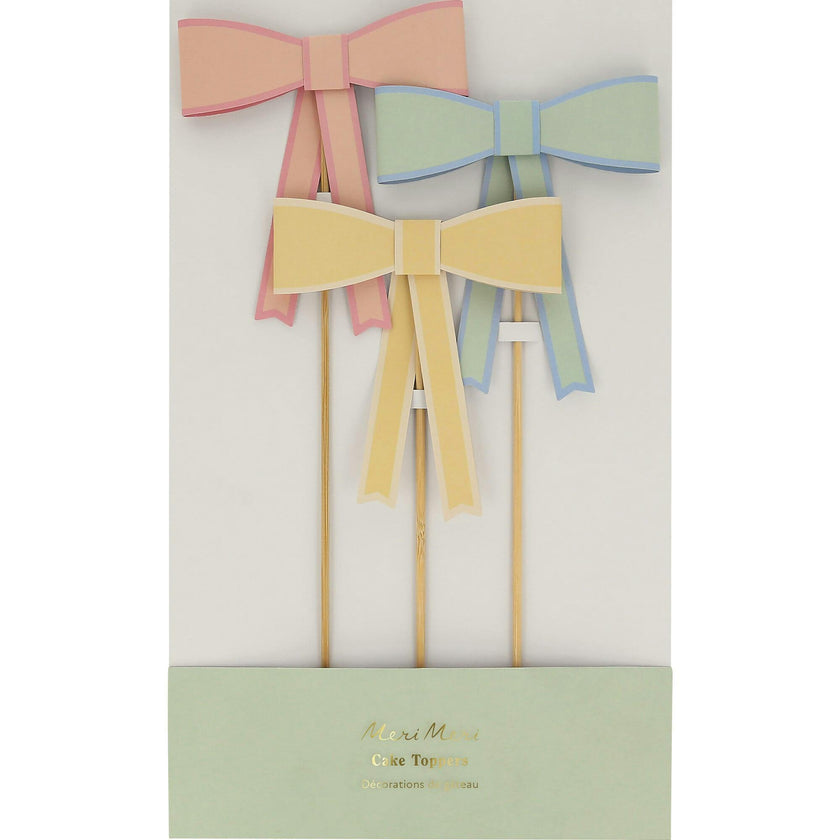 Pastel Bow Cake Toppers