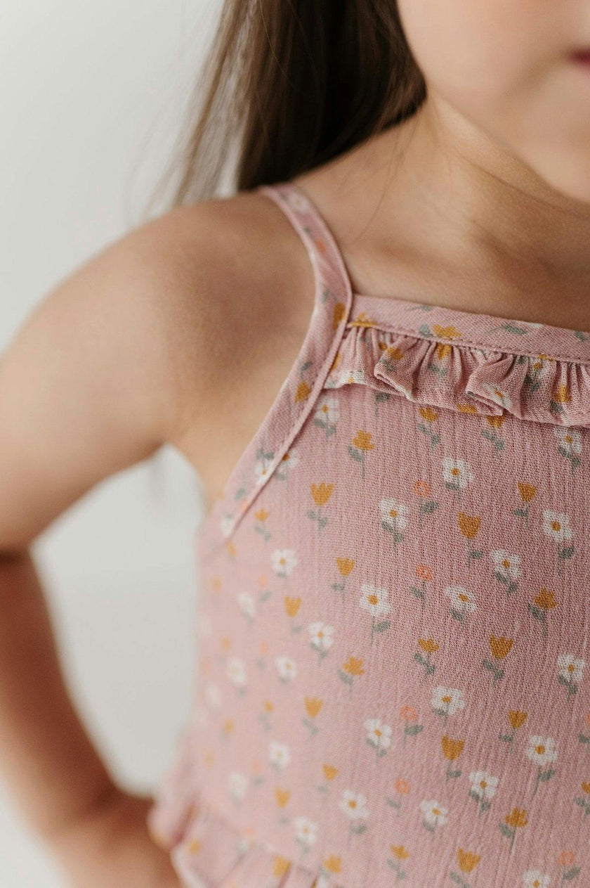 Girls Maxi Dress in Mini Daisy