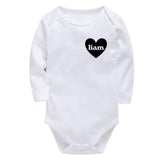 Heart U Most Personalized Baby Bodysuit, White