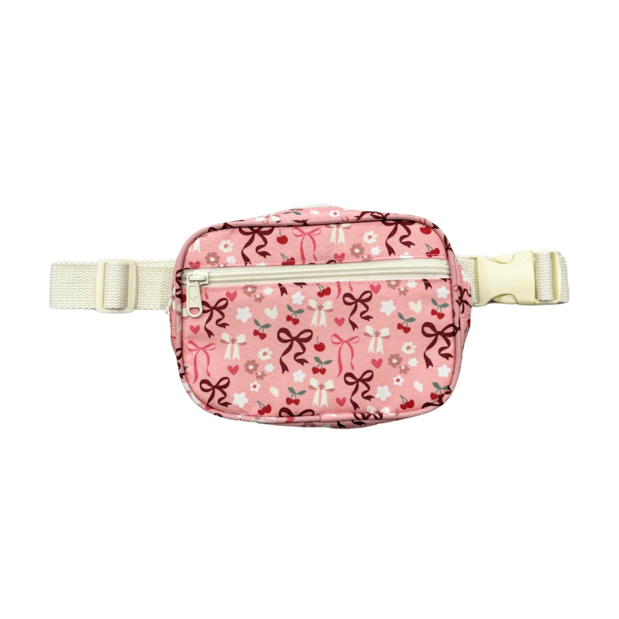 Girls Mini Belt Bag in Cherry Hearts