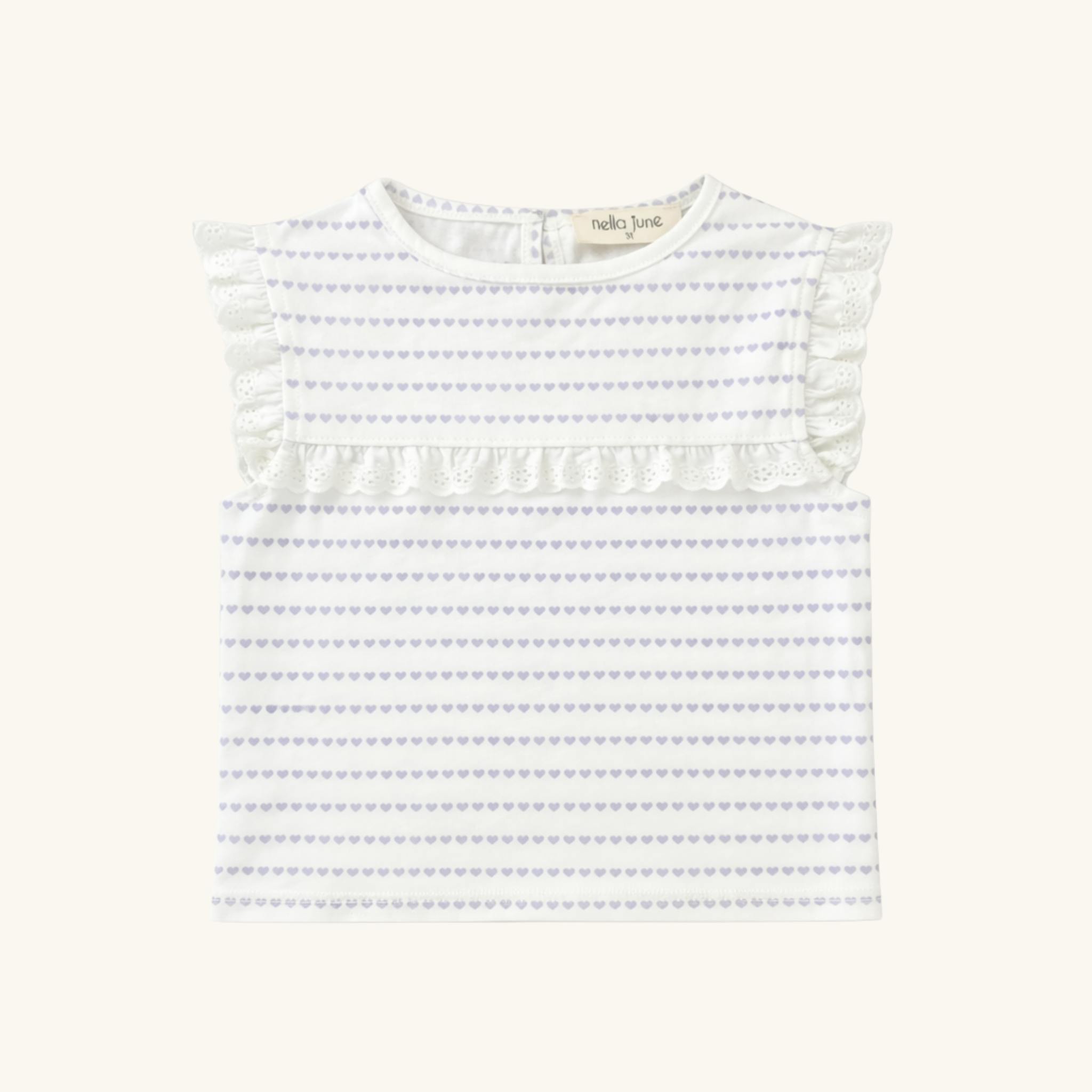 Eyelet Lace Tank in Purple Heart Stripe