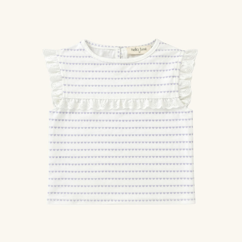 Eyelet Lace Tank in Purple Heart Stripe