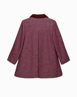 Matilda Swing Coat in Plum Herringbone