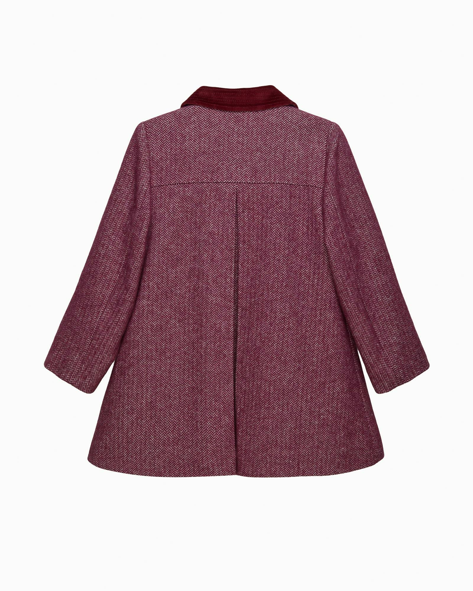 Matilda Swing Coat in Plum Herringbone