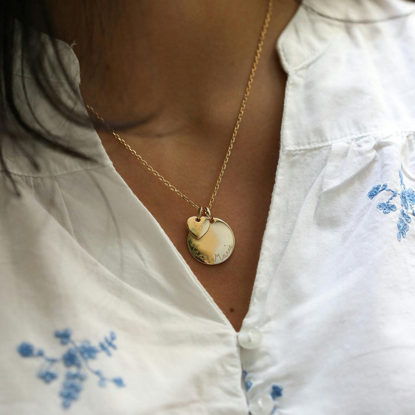 Personalized Birthday Necklace, 14k Gold Plated