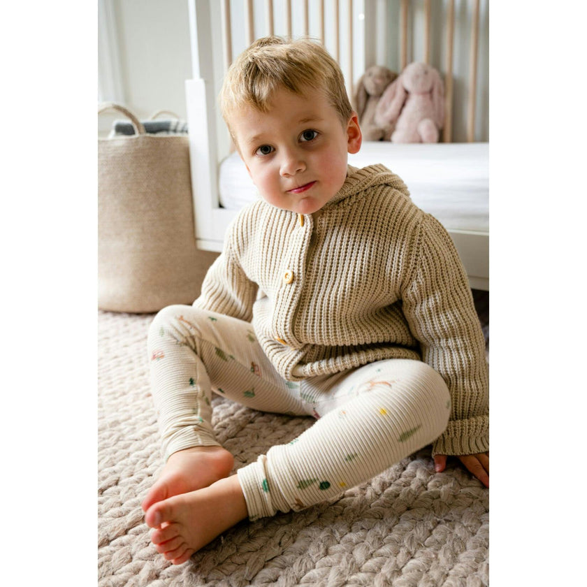 Organic Cotton Waffle Leggings in Camping