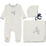 Heirloom Berry Layette Set Ivory & Blue