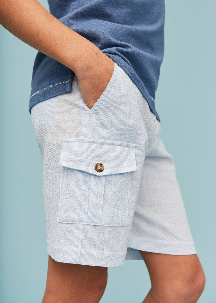 Seersucker Cargo Shorts