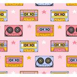 Cross Back Bubble Romper in Cassettes/Stars