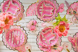 Packed Party Boot Scoot Blooms Western Round Paper Placemats 10ct - Gold Foil Pink Western Pattern 15 Inch Placemats for Western Parties