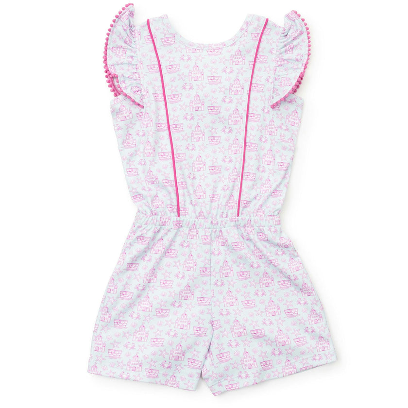Rae Girls' Romper Sandcastles Pink