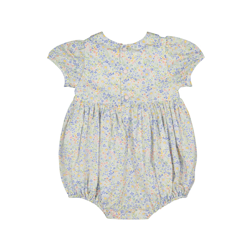 Ondine Blue Floral Short Sleeve Bubble Romper