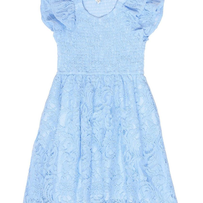 Mini Hattie Dress in Cornflower Blue Lace