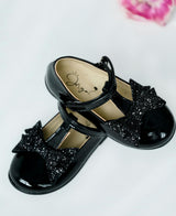 Black Shoes with Glitter Bow