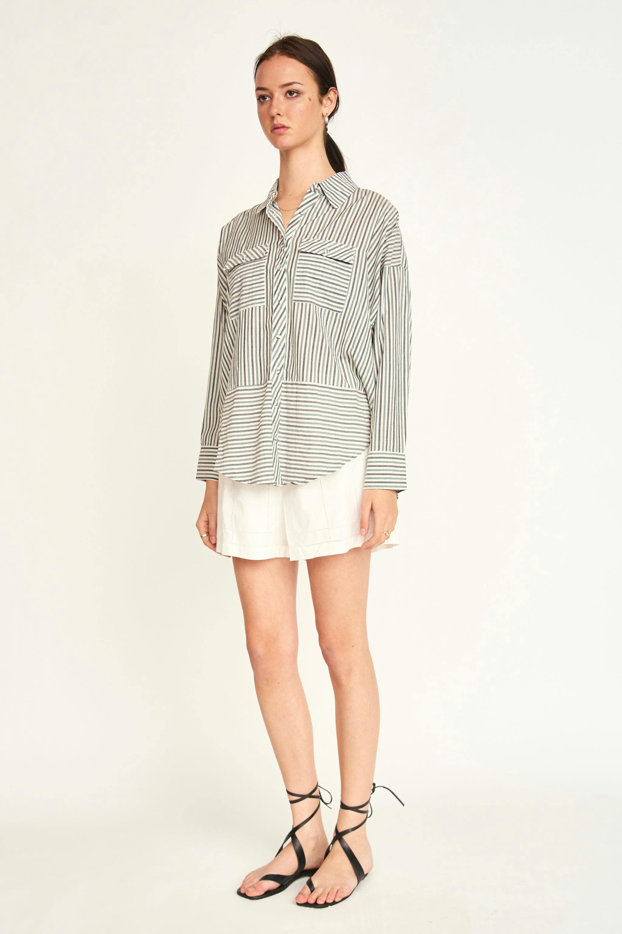 Kyoto Shirt in Dune Stripe