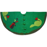 Hand Felted Wool Golf Christmas Tree Skirt
