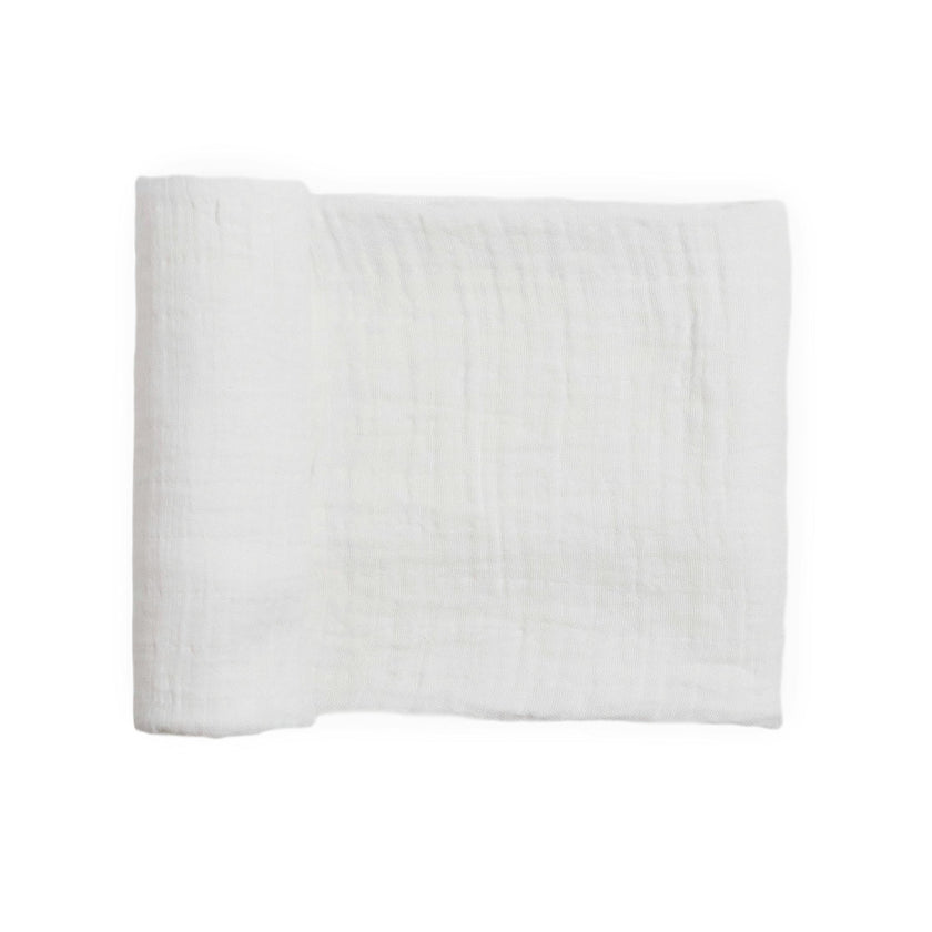 Organic Cotton Muslin Swaddle Blanket - White