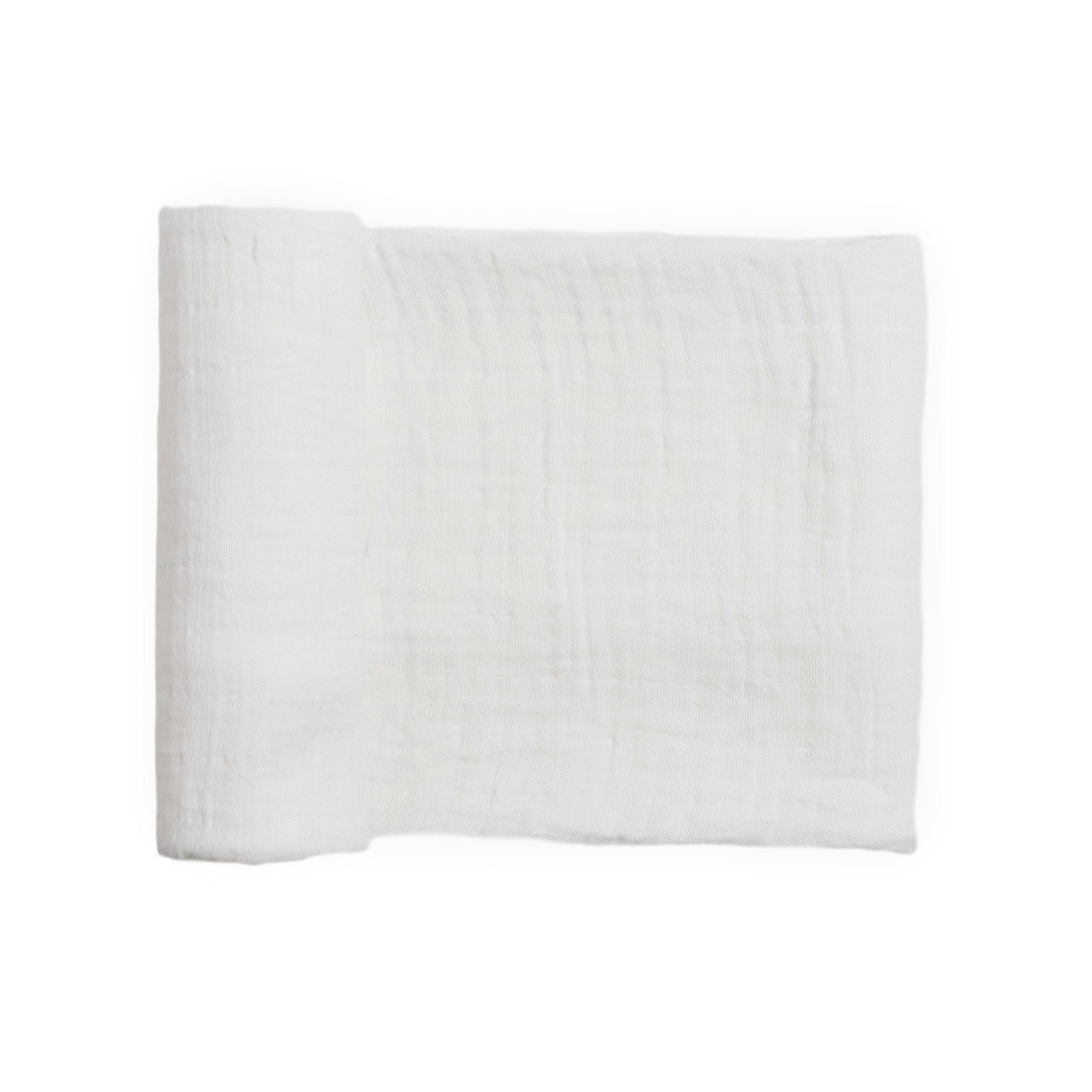 Organic Cotton Muslin Swaddle Blanket - White