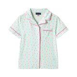 Girls Pink Buttondown Pajama Set |Striped Hearts