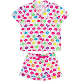 Women's Drawbertson Drippy Lips Short PJ Set - Organic Cotton Poplin