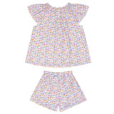 girls orchid floral flutter sleeve tank set