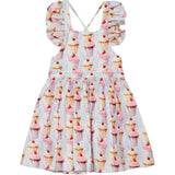 Ruffle Sleeve Dress in Milkshakes