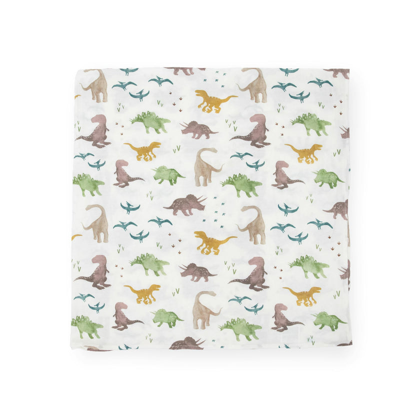Stretch Knit Swaddle Blanket - Dino Pals