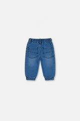 Baby French Terry Denim Jogger Pants Light Blue