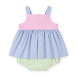 Seersucker Romper With Flower