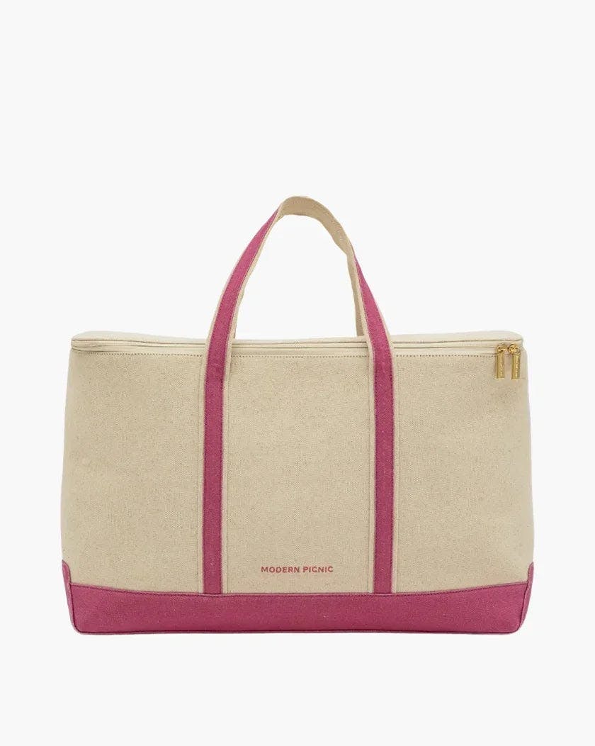 Insulated Soft-Shell Cooler Tote, Pink Canvas