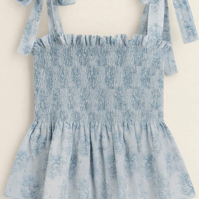 Gigi Top in Mini Roses Blue