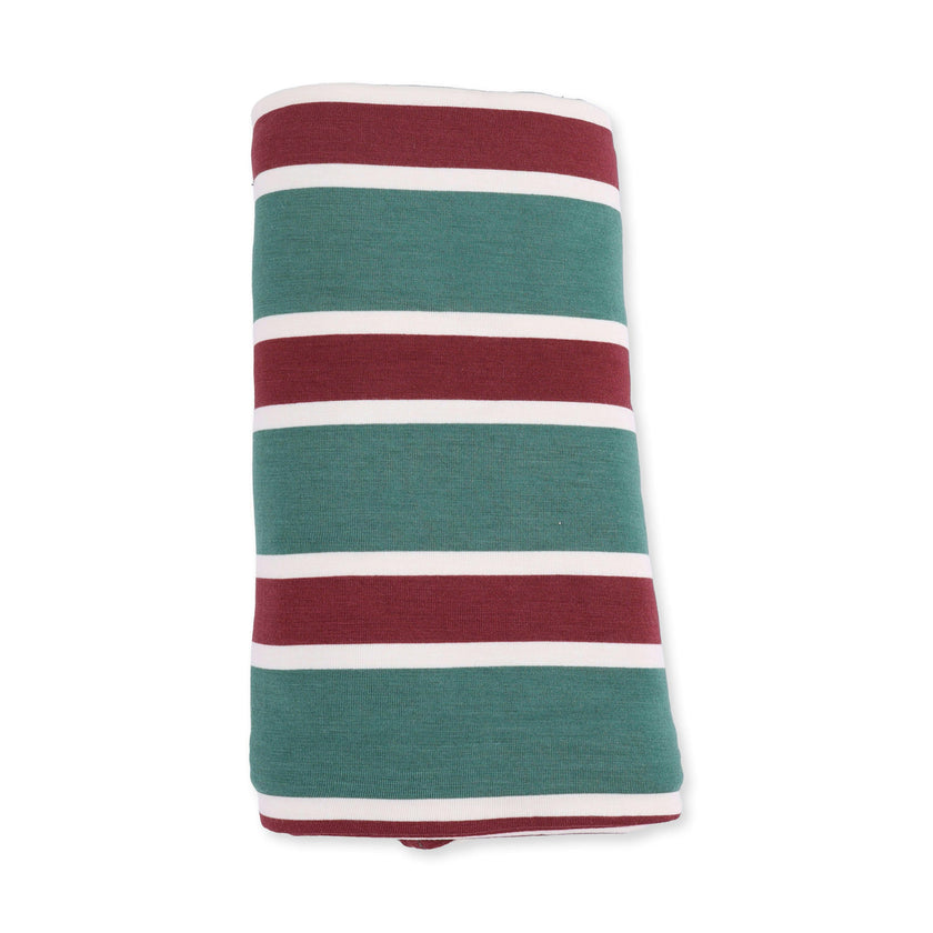 Rugby Stripe Green - Swaddle Blanket