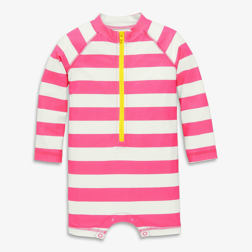 Baby one-piece rash guard in stripe