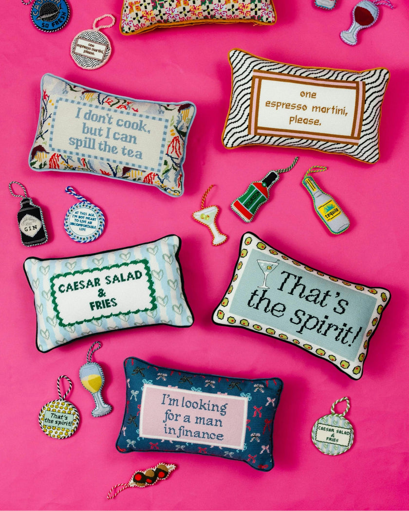 Man In Finance Needlepoint Pillow