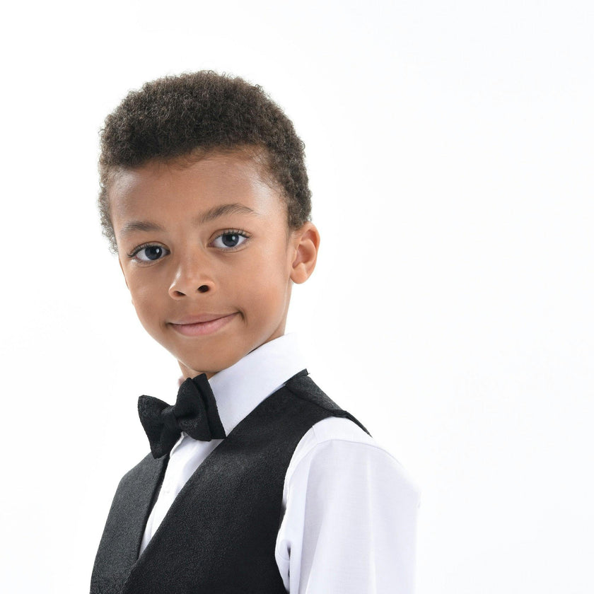 Black Print Vest & Bowtie