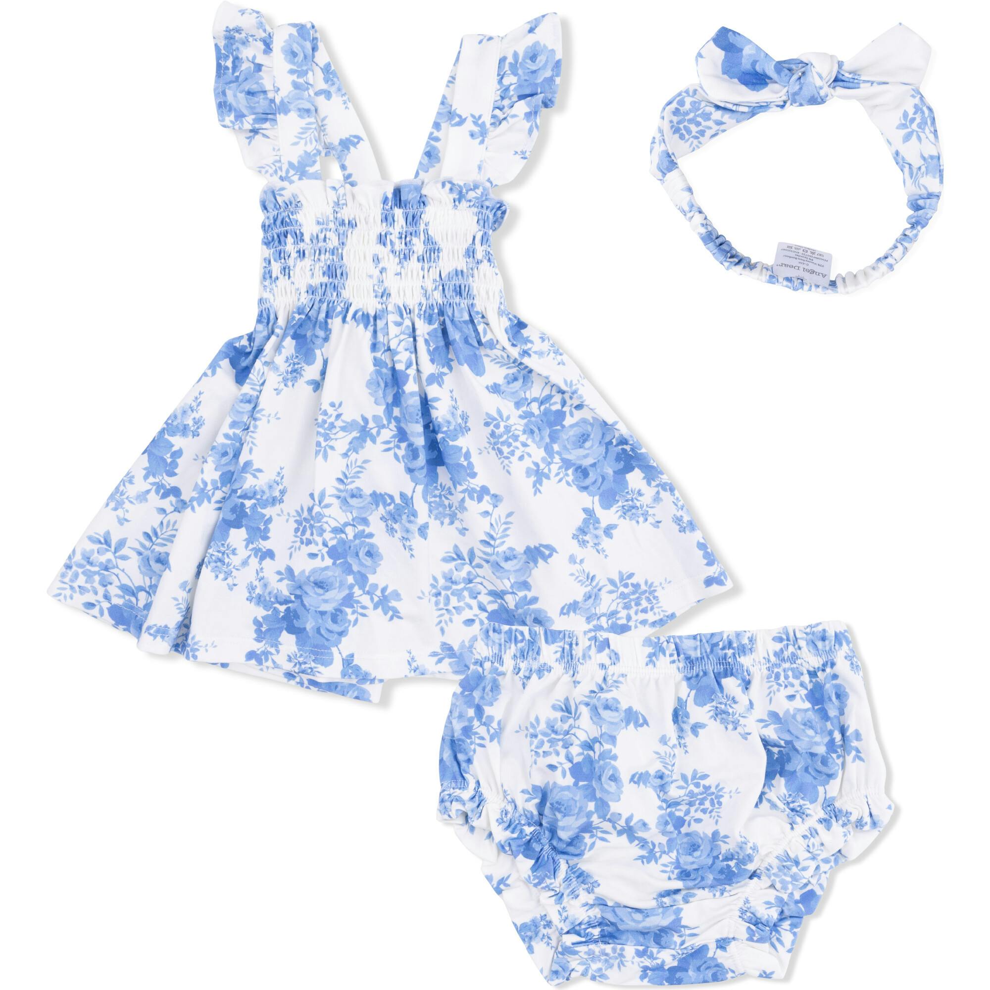 Dream Cottage Floral - Smocked Top with Bloomer & Headband