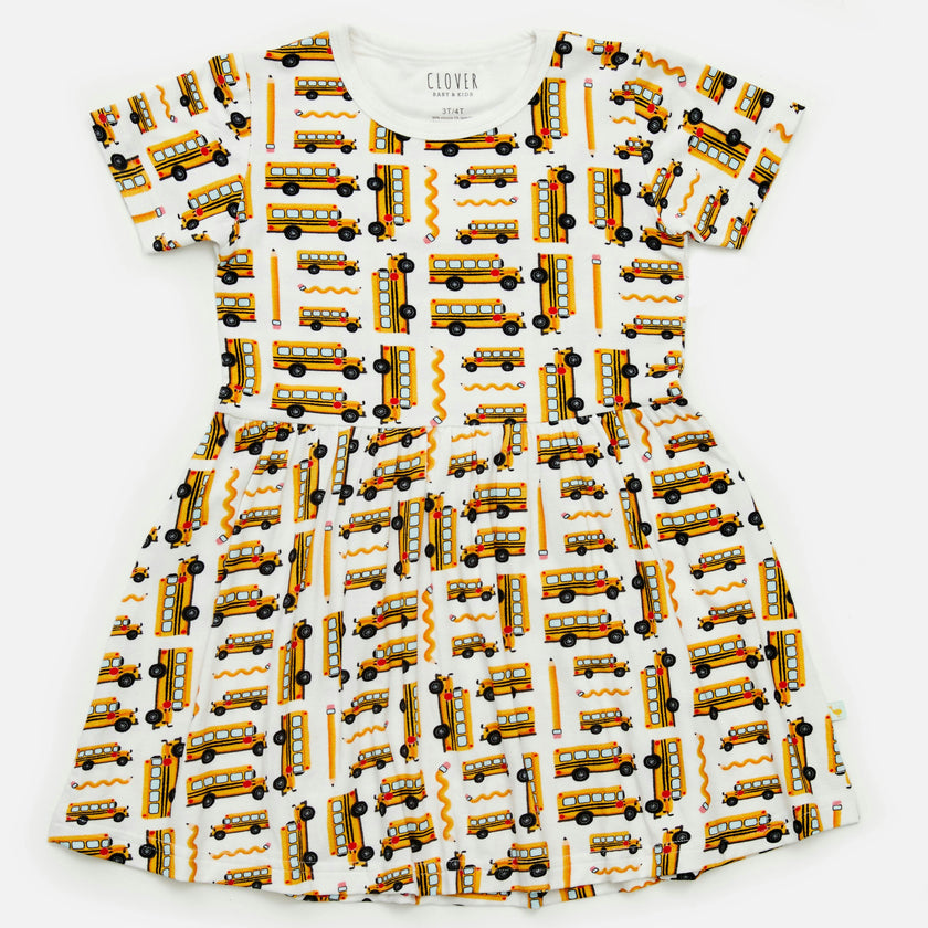 Stretchy Short Sleeve Twirl Dress