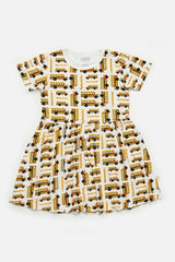 Stretchy Short Sleeve Twirl Dress